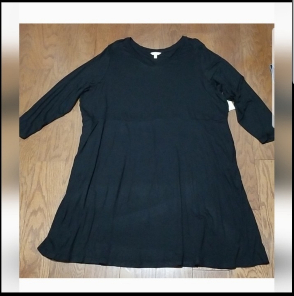NEW! Terra & Sky Long Sleeve Dresses - Black Set Of 2 NWT - Picture 7 of 10
